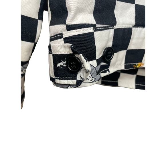 Vintage Tom & Jerry lightweight zip up jacket coat S checkerboard cartoon bomber - Picture 5 of 6